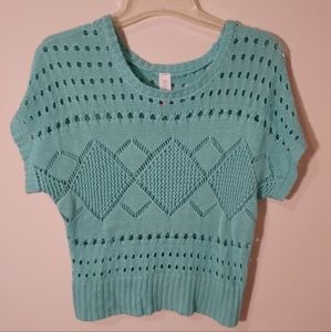 No Boundaries Knit Mint Green Cap sleeve knit top Small 3/5